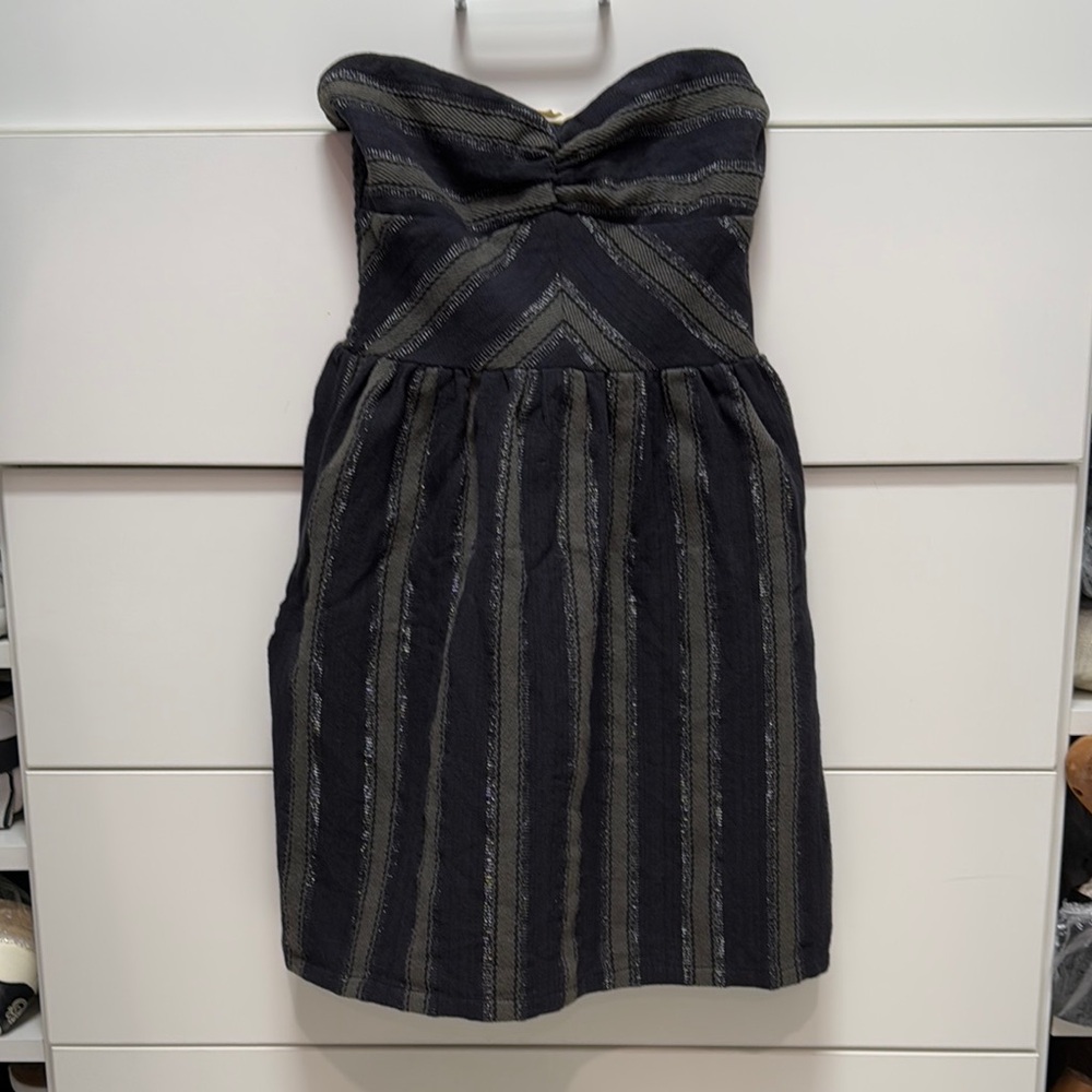 Roxy Black and Gray Strapless Dress